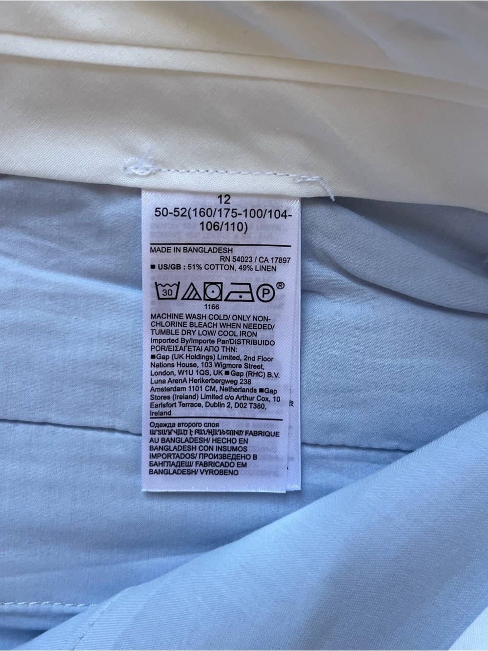 Banana Republic Linen Wide Leg Trouser Light Blue Size 12 NWOT - Picture 6 of 8